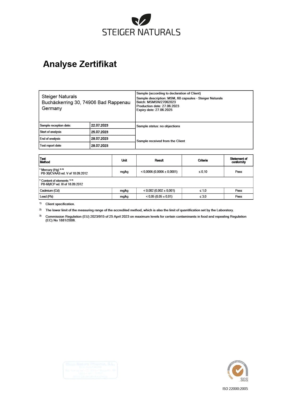 Steiger Naturals 2.0 MSM Kapseln 2 Steiger Naturals 2.0 MSM Kapseln - Image 2
