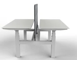 DuoDesk : Un Bureau Assis Debout Motorisé Collaboratif Et Ergonomique -Motorcycle Parts Store bureau assis debout complet duodesk blanc plateau blanc profil