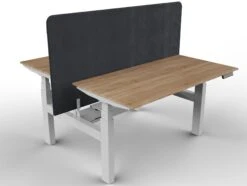 DuoDesk : Un Bureau Assis Debout Motorisé Collaboratif Et Ergonomique -Motorcycle Parts Store bureau assis debout complet duodesk blanc plateau bois clair