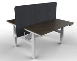 DuoDesk : Un Bureau Assis Debout Motorisé Collaboratif Et Ergonomique -Motorcycle Parts Store bureau assis debout complet duodesk blanc plateau bois fonce
