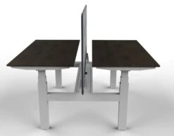 DuoDesk : Un Bureau Assis Debout Motorisé Collaboratif Et Ergonomique -Motorcycle Parts Store bureau assis debout complet duodesk blanc plateau bois fonce profil