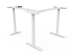 Piètement Assis Debout Motorisé CornerDesk : Un Bureau D'angle à Votre Hauteur -Motorcycle Parts Store pietement motorise cornerdesk blanc angle