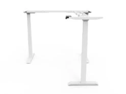 Piètement Assis Debout Motorisé CornerDesk : Un Bureau D'angle à Votre Hauteur -Motorcycle Parts Store pietement motorise cornerdesk blanc face