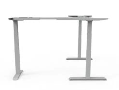 Piètement Assis Debout Motorisé CornerDesk : Un Bureau D'angle à Votre Hauteur -Motorcycle Parts Store pietement motorise cornerdesk gris profil